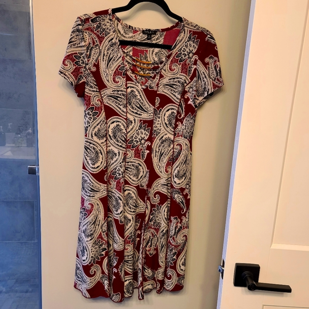 Paisley paneled dress